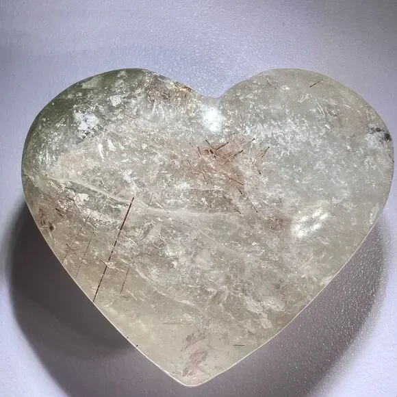 Golden Rutilated Threads and Garden Quartz Heart Carving (1)‎ - Picture 9 of 16